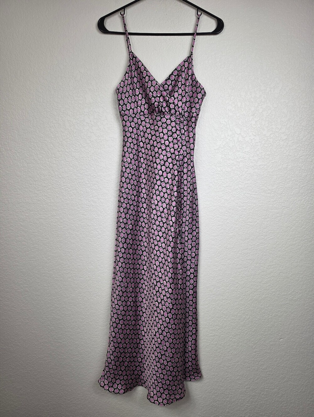 Zara Pink Floral Slip Dress with Spaghetti Straps